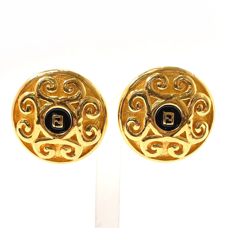 FENDI FENDI F is Fendi Pierced earrings Gold Plated logo Used women  1A2621｜Product Code：2104102027373｜BRAND OFF Online Store